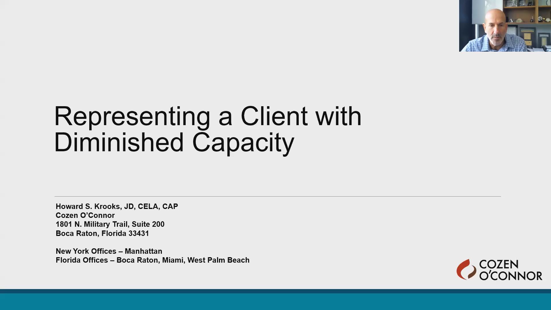 Ethical Issues in Representing Clients with Diminished Capacity Thumbnail