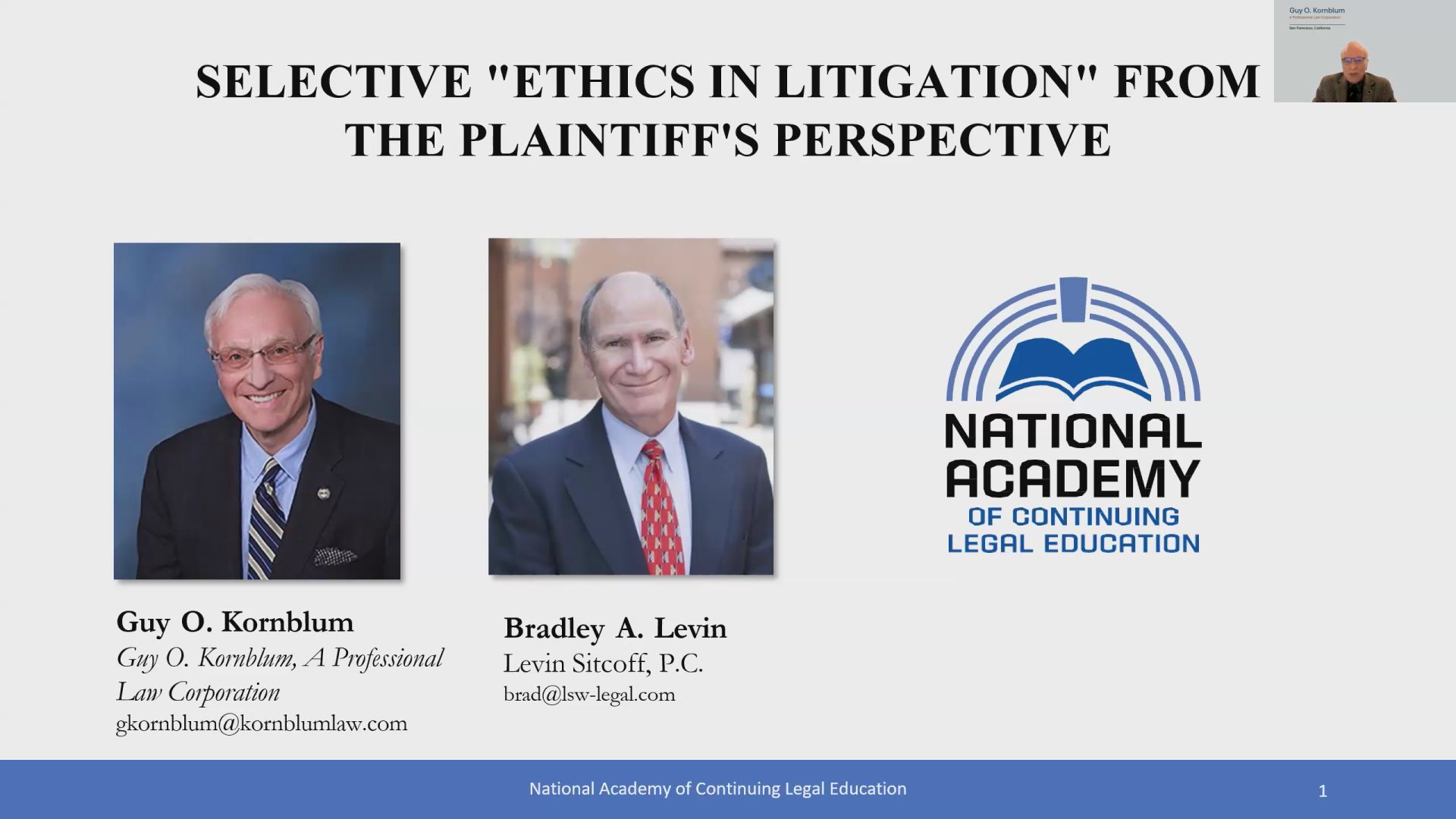 Selective Ethics in Litigation from the Plaintiff's Perspective Thumbnail