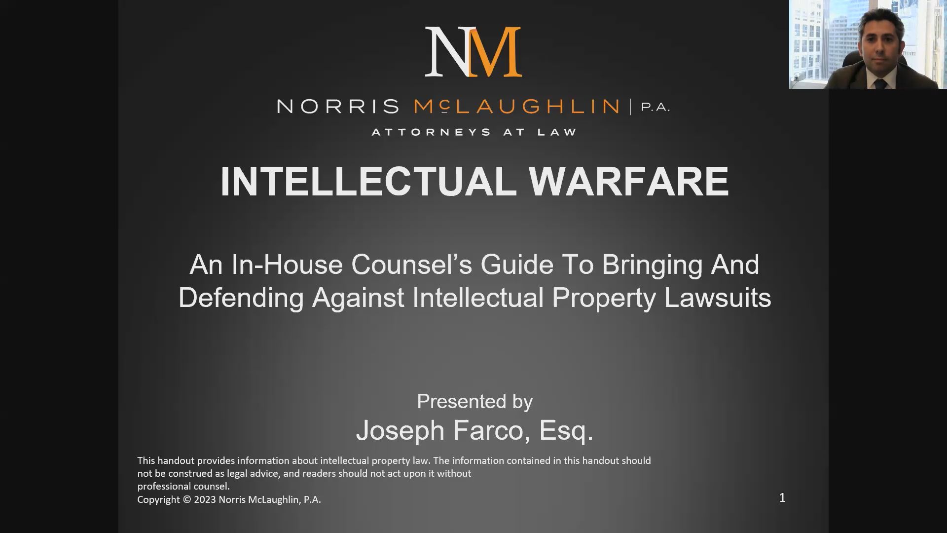 Intellectual Warfare: An In-House Counsel's Guide to Bringing and Defending Against Intellectual Property Lawsuits Thumbnail