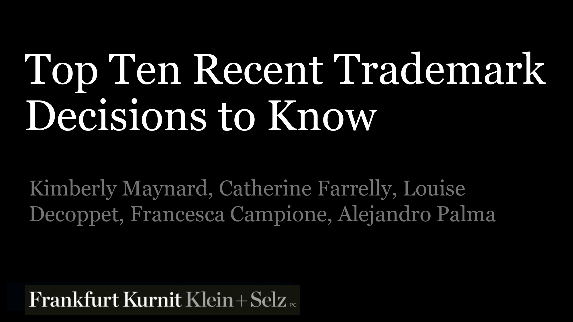 Top Ten Recent Trademark Decisions to Know Thumbnail