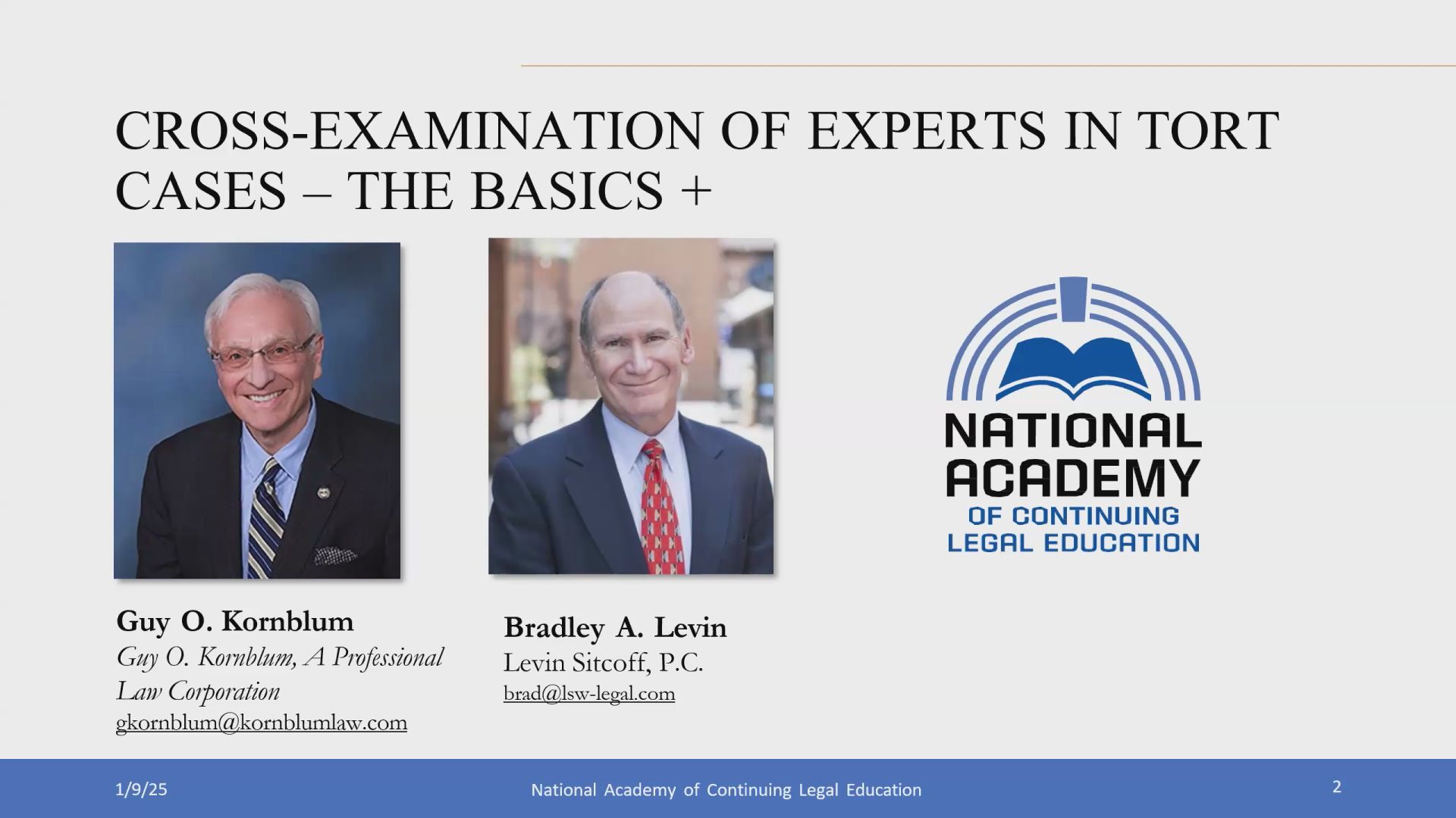 Cross-Examination of Experts in Tort Cases: The Basics Plus Thumbnail